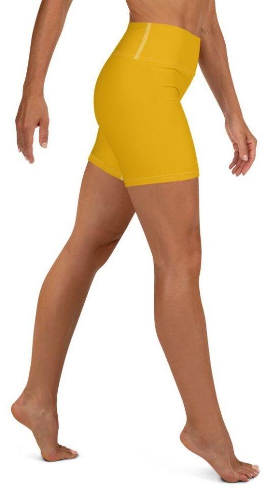 Mustard Yellow Yoga Shorts