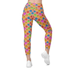 Naughty Christmas Lights Crossover Leggings With Pockets