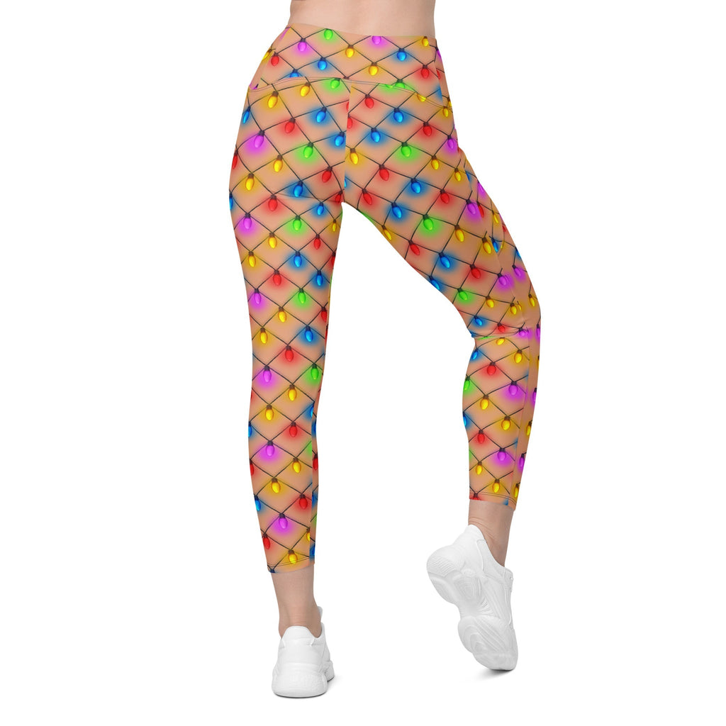 Naughty Christmas Lights Leggings With Pockets