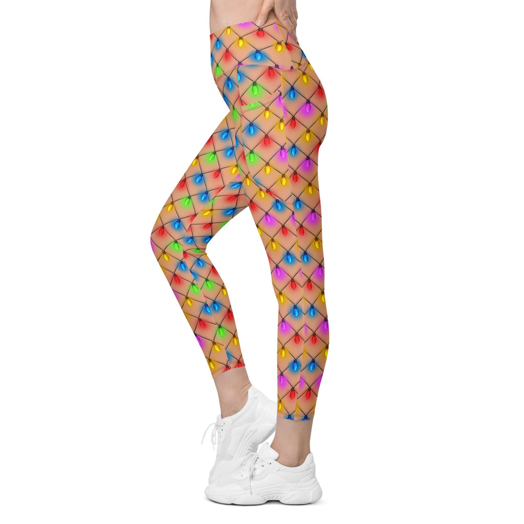 Naughty Christmas Lights Leggings With Pockets