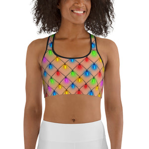 Naughty Christmas Lights Sports Bra