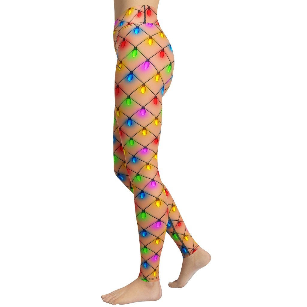 Naughty Christmas Lights Yoga Leggings