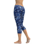Navy Blue Marble Capris