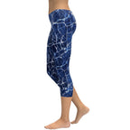 Navy Blue Marble Capris