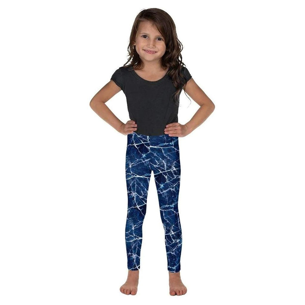 Navy Blue Marble Kid's Leggings