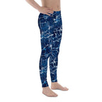 Navy Blue Marble Men's Leggings