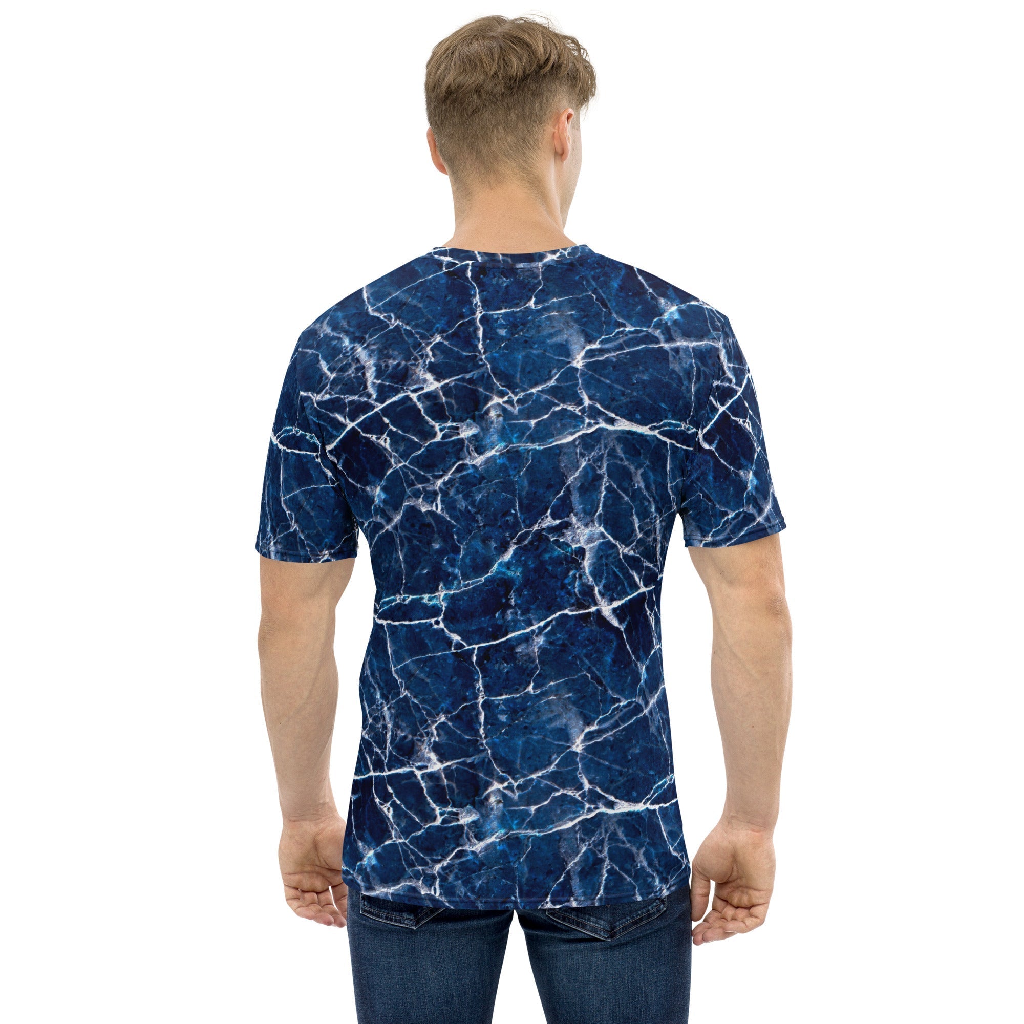 Navy Blue Marble Men's T-shirt