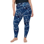 Navy Blue Marble Plus Size Leggings
