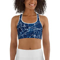 Navy Blue Marble Sports Bra