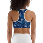 Navy Blue Marble Sports Bra