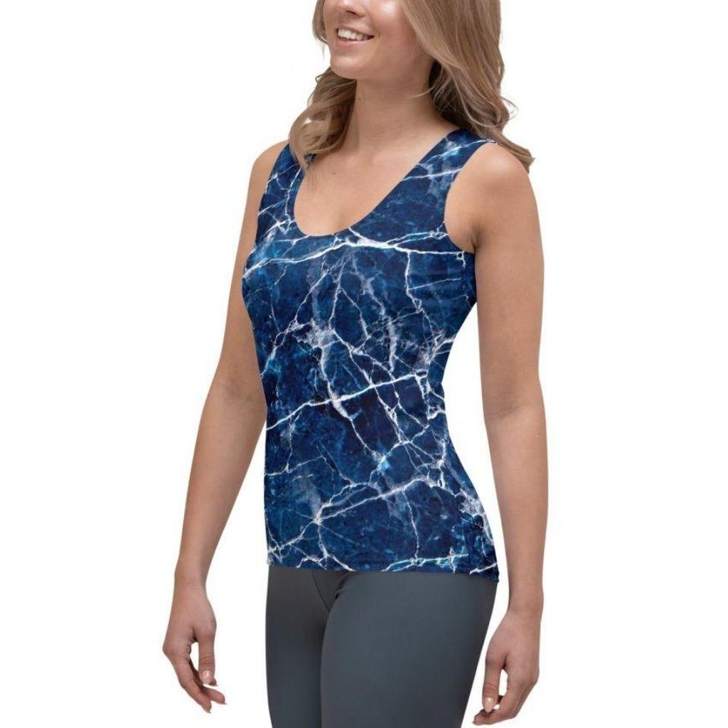 Navy Blue Marble Tank Top