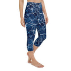 Navy Blue Marble Yoga Capris