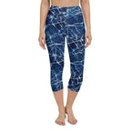 Navy Blue Marble Yoga Capris