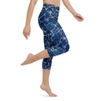 Navy Blue Marble Yoga Capris