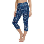 Navy Blue Marble Yoga Capris