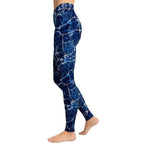Navy Blue Marble Yoga Leggings