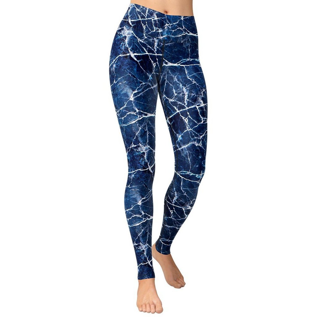 Navy Blue Marble Yoga Leggings