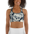 Navy Blue Skull Sports Bra