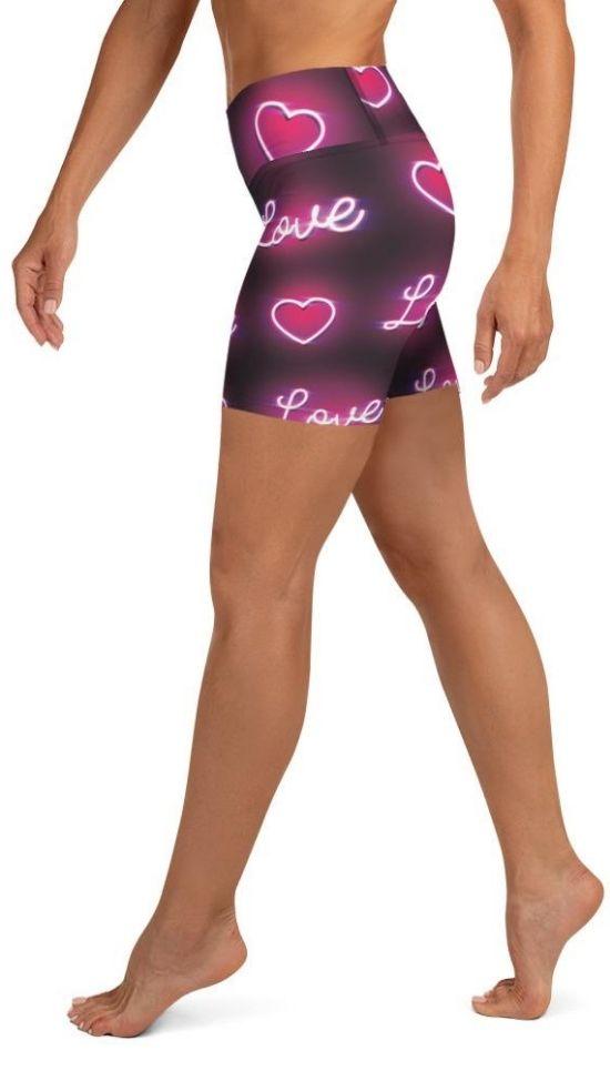 Neon Love Yoga Shorts
