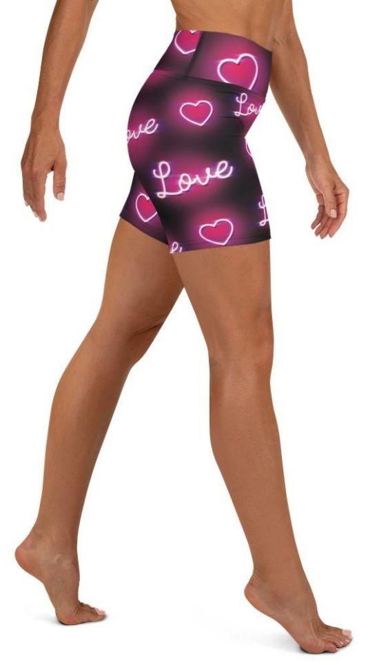 Neon Love Yoga Shorts