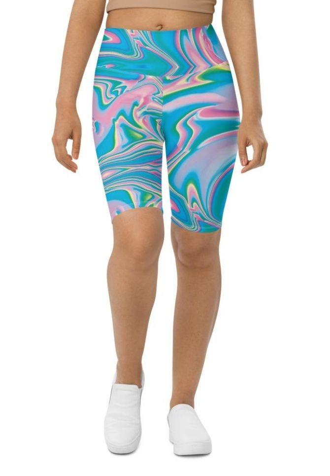 Neon Psychedelic Biker Shorts