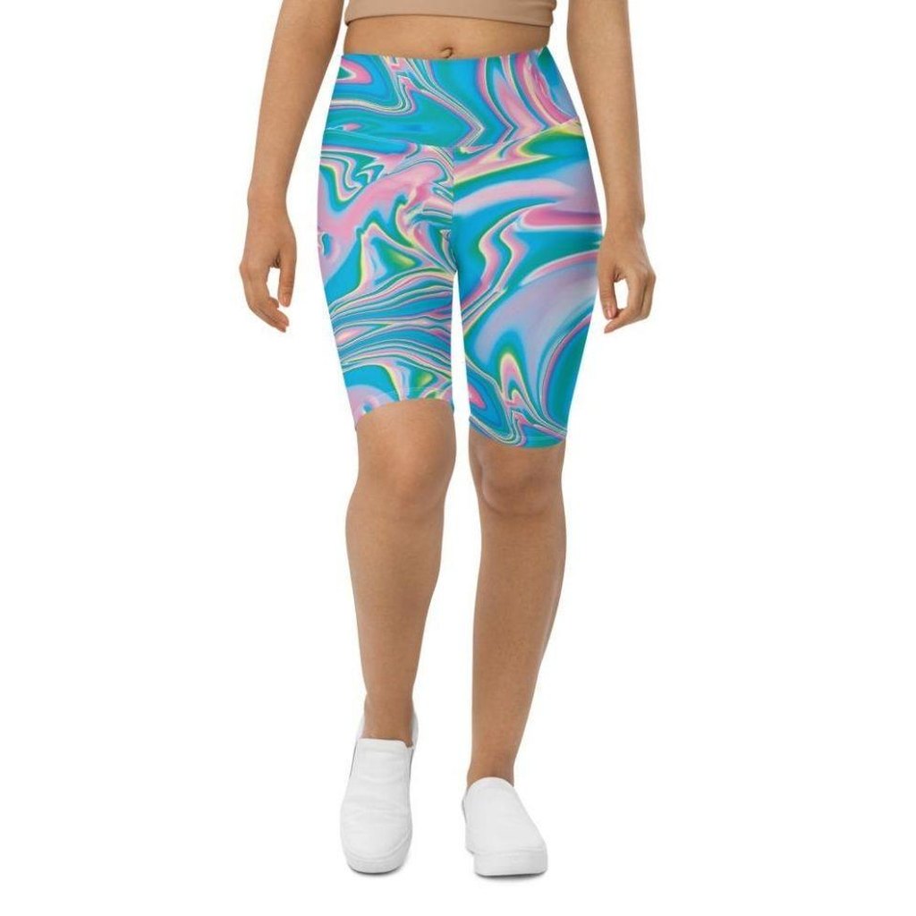 Neon Psychedelic Biker Shorts
