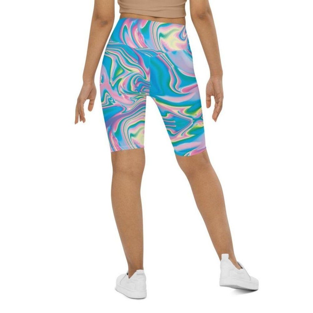 Neon Psychedelic Biker Shorts