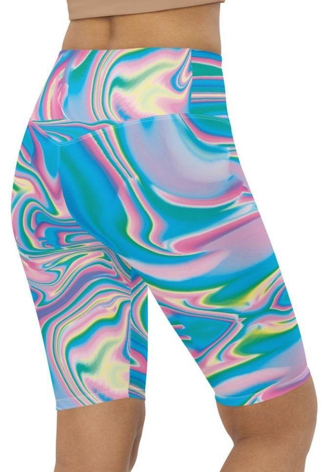 Neon Psychedelic Biker Shorts