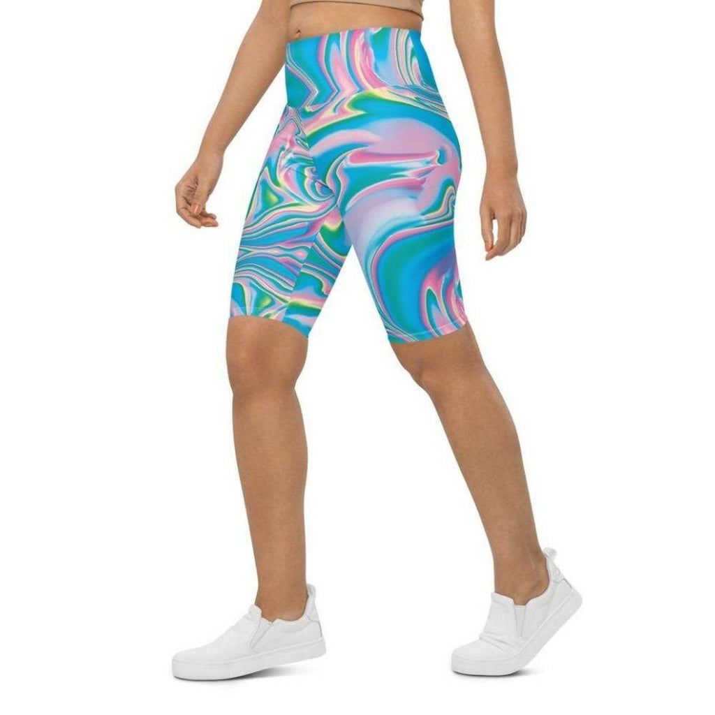 Neon Psychedelic Biker Shorts