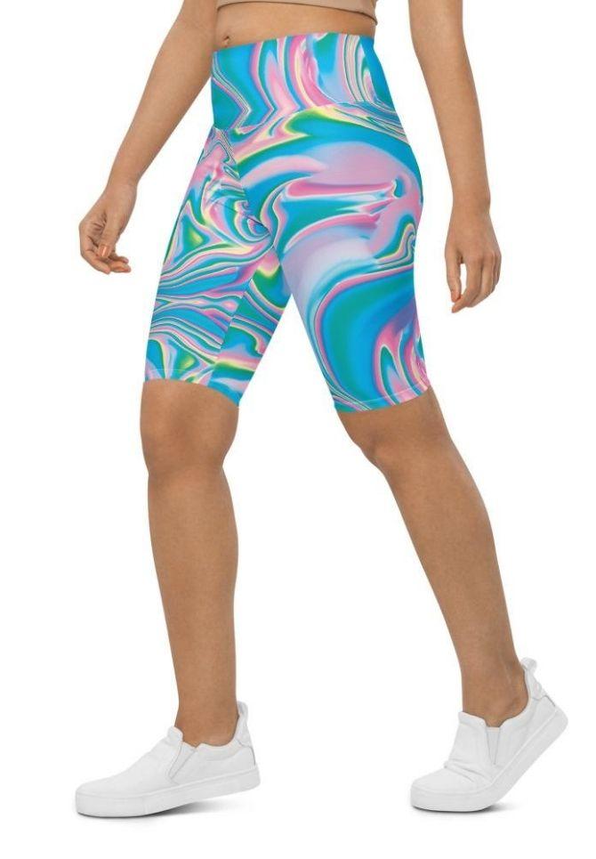 Neon Psychedelic Biker Shorts
