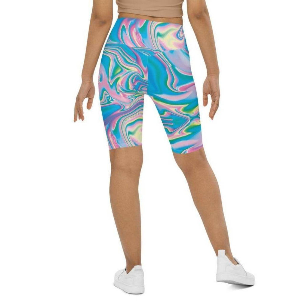 Neon Psychedelic Biker Shorts