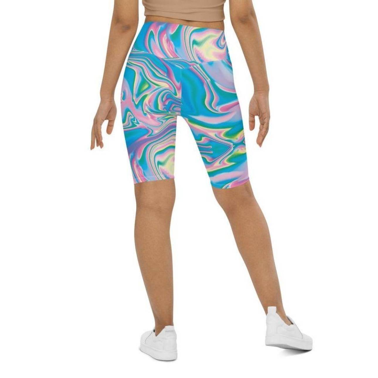 Neon Psychedelic Biker Shorts