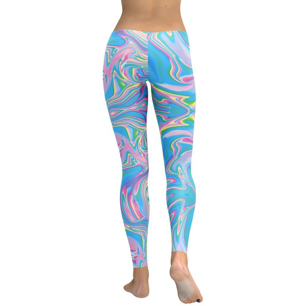 Bright & Bold Neon Psychedelic Print Leggings | FIERCEPULSE