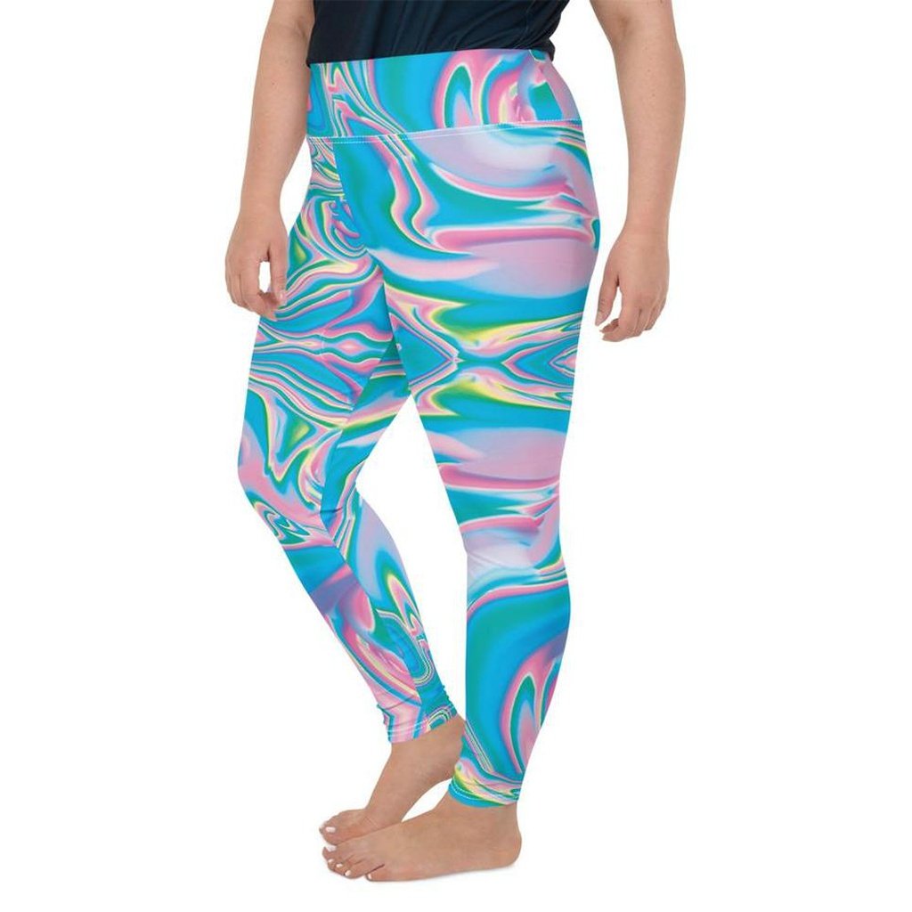 Neon Psychedelic Plus Size Leggings