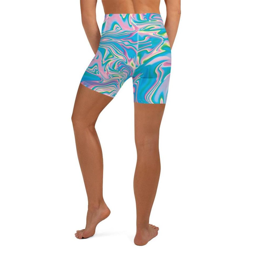 Neon Psychedelic Yoga Shorts
