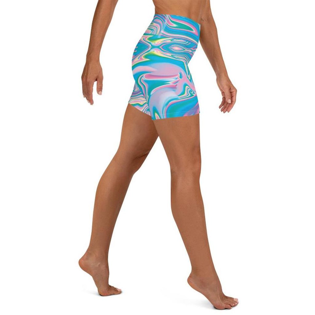 Neon Psychedelic Yoga Shorts