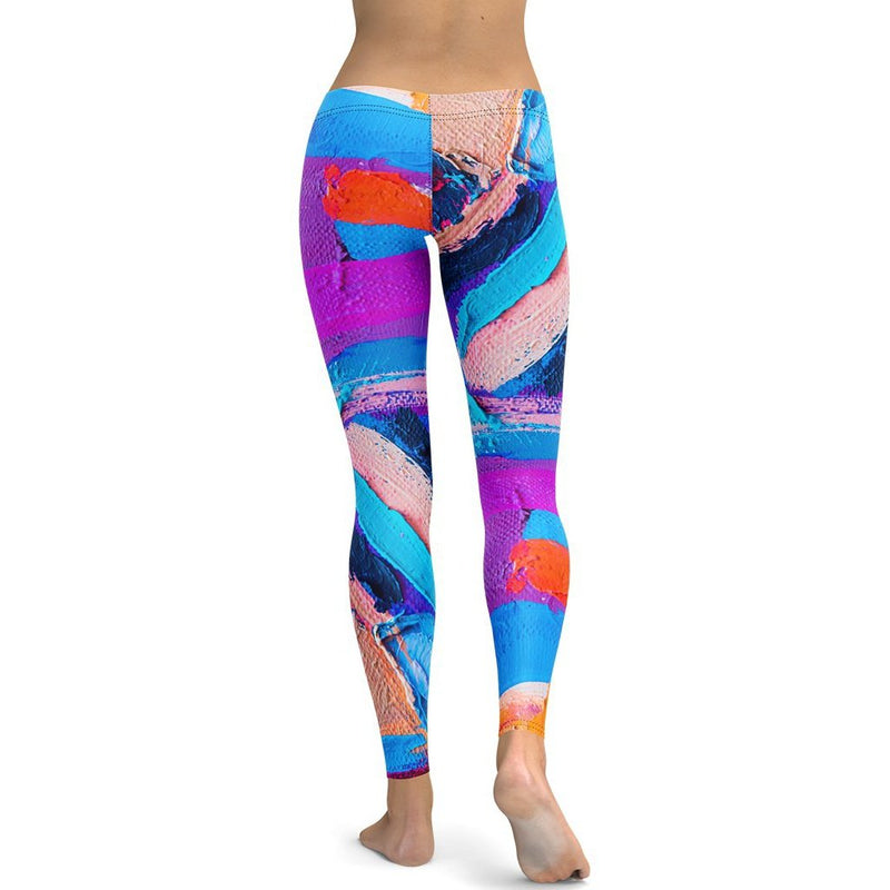 Graceful Oil Painting Canvas Leggings | FIERCEPULSE