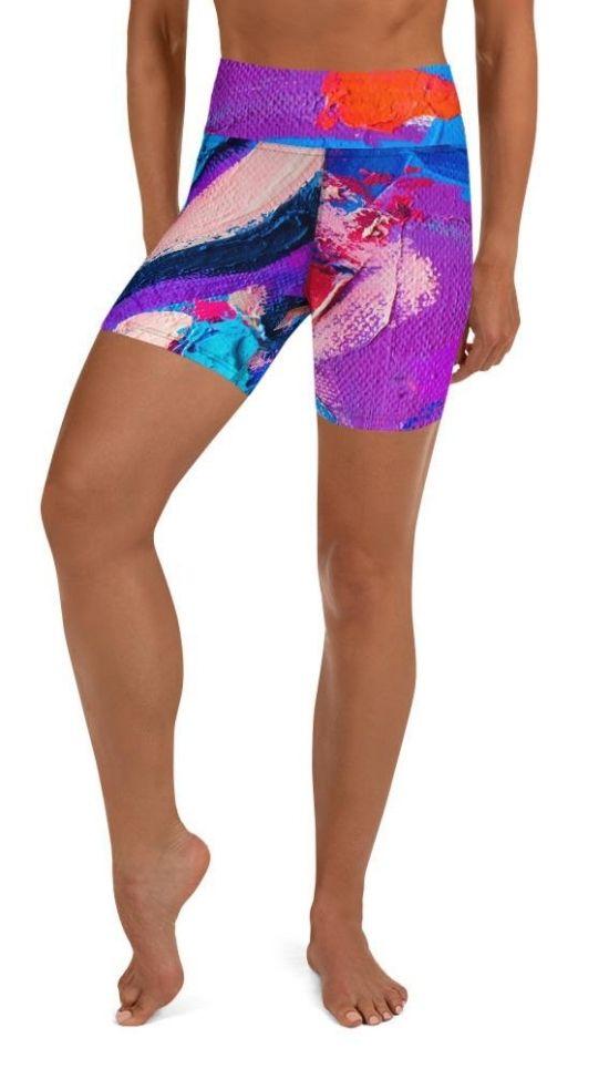 Oil Painting Canvas Yoga Shorts