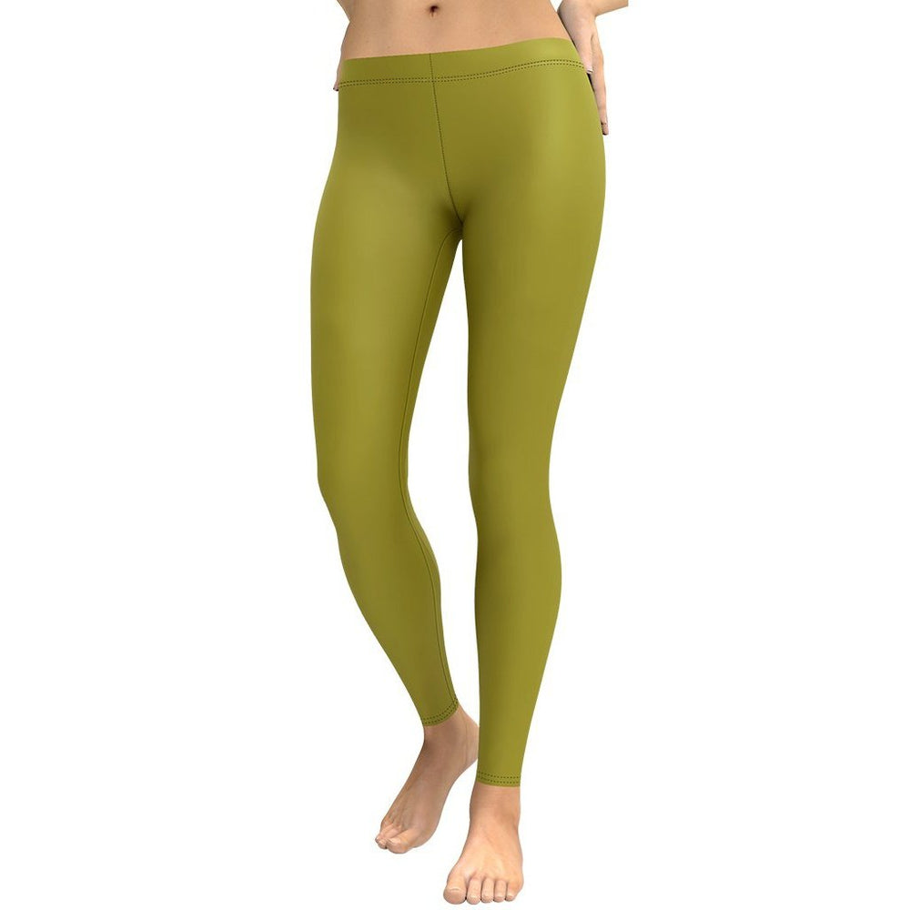 Comfy and Travel-Friendly Olive Green Leggings | FIERCEPULSE