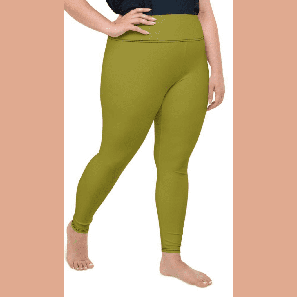 Olive Green Plus Size Leggings - Main Image