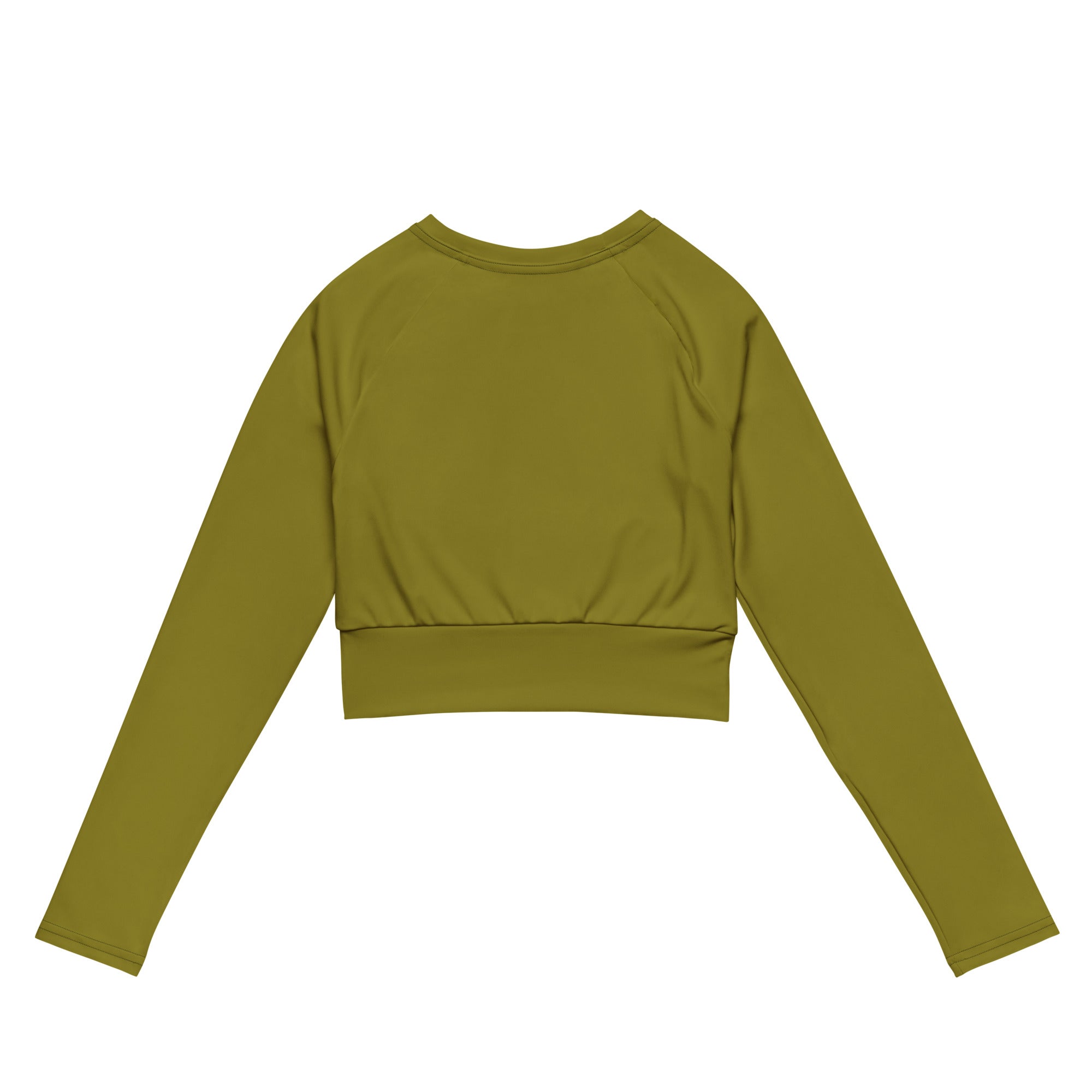 Olive Green Recycled Long-sleeve Crop Top