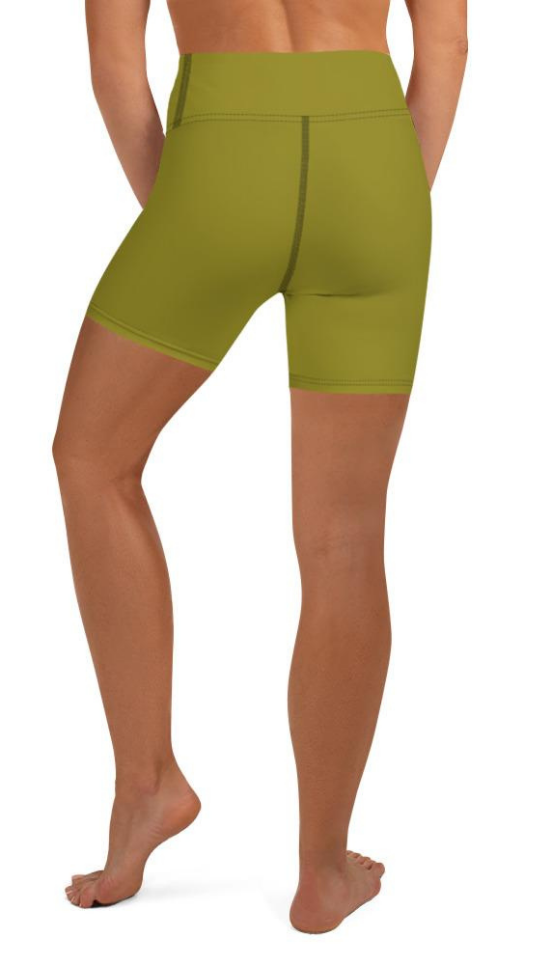 Olive Green Yoga Shorts