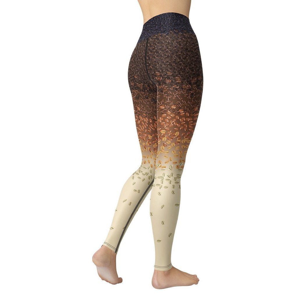 Ombre Coffee Beans Yoga Leggings - FiercePulse - Premium Workout Leggings - Yoga Pants