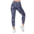 Paisley Floral Crossover Leggings With Pockets