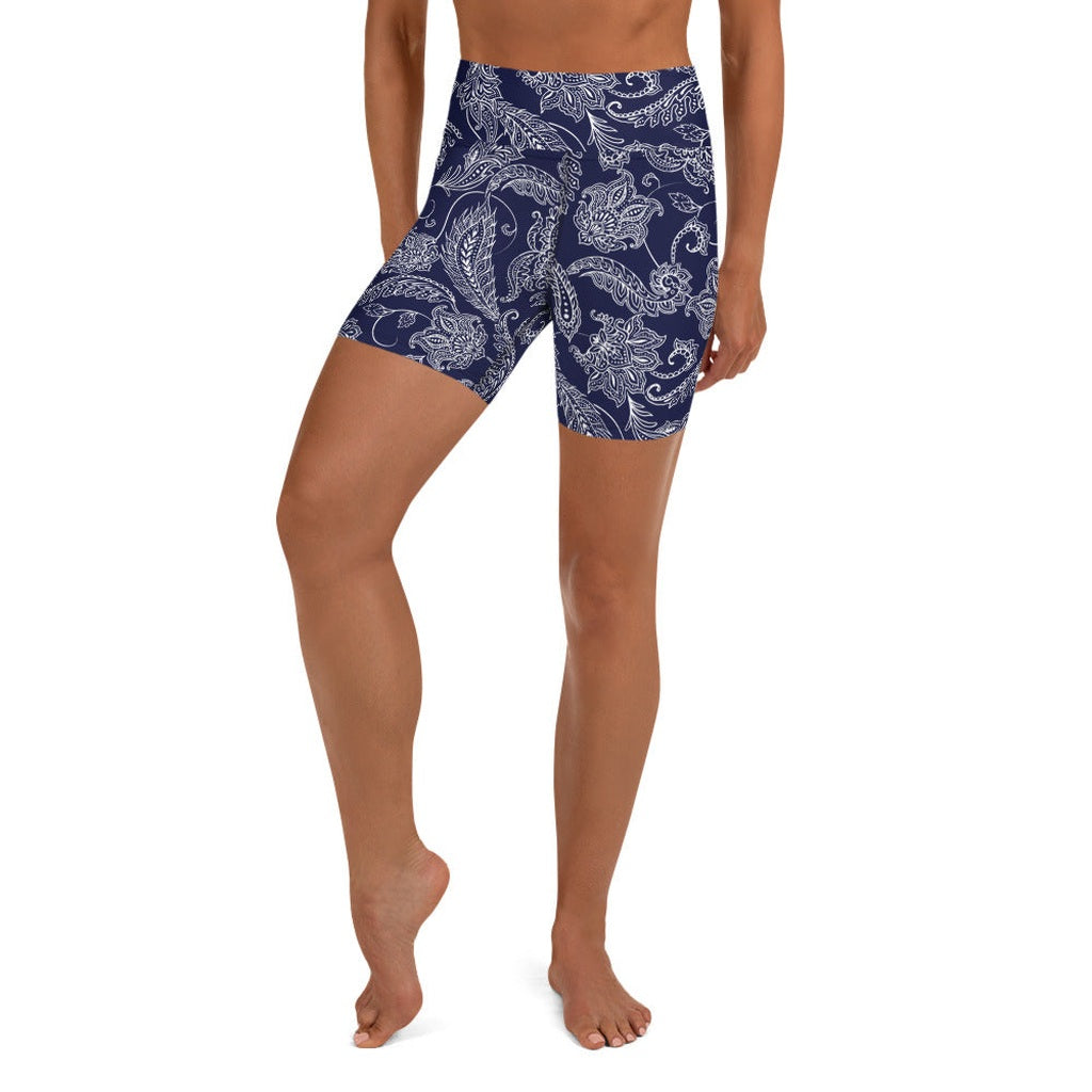 Paisley Floral Yoga Shorts