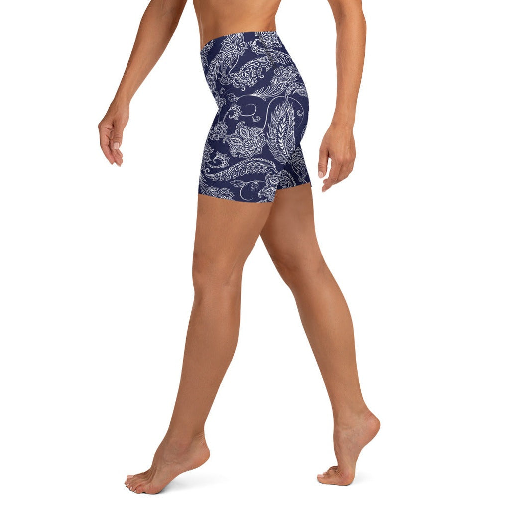 Paisley Floral Yoga Shorts