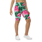 Palm Leaves & Watermelon Biker Shorts