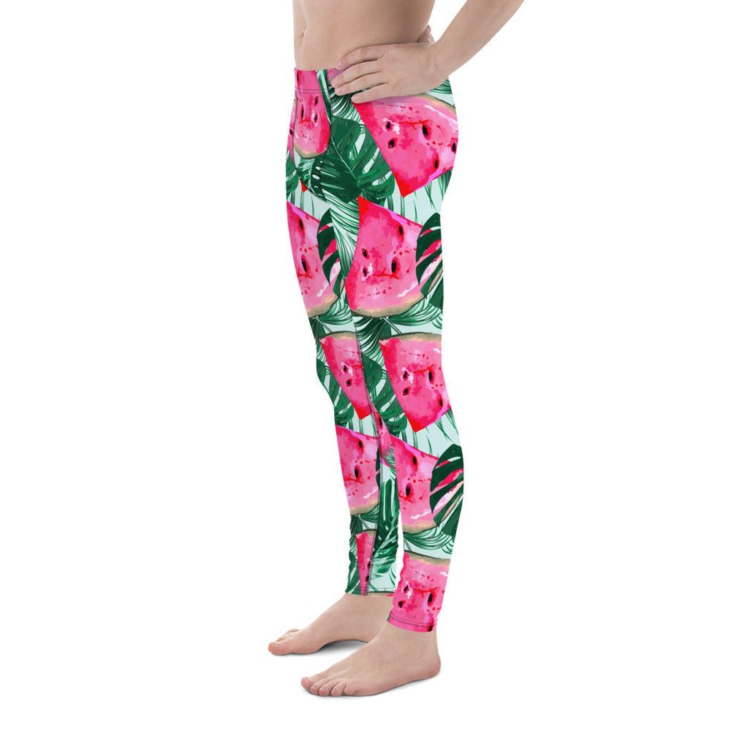 Palm Leaves & Watermelon Men's Leggings