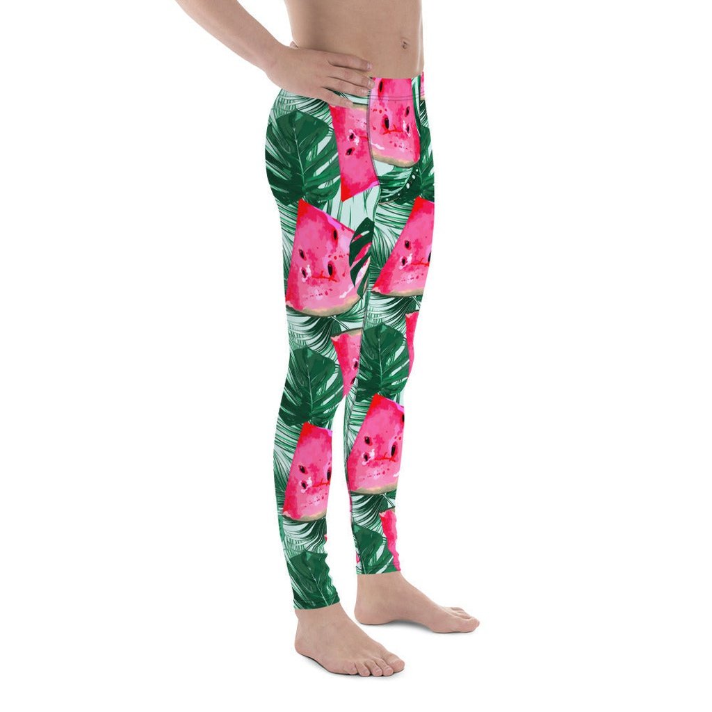 Palm Leaves & Watermelon Men's Leggings