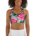 Palm Leaves & Watermelon Sports Bra